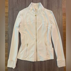 New Lululemon Define Jacket Nulu. Ivory/Gold. Size 8. Ivory with gold zipper.